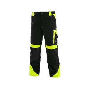 CXS SIRIUS BRIGHTON pánské Kalhoty pracovní do pasu zimní černá/žlutá 48-50